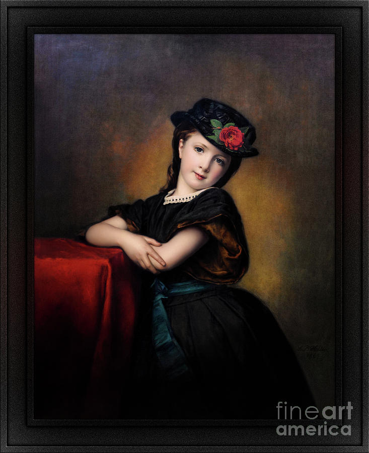 Madchenportrat by Samuel Baruch Ludwig Halle Remastered Xzendor7 Classical Fine Art Reproductions Painting by Xzendor7
