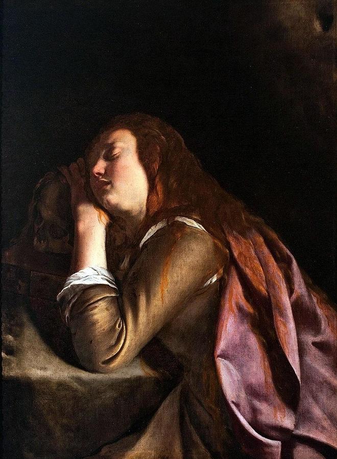 Maddalena Penitente Penitent Magdalene Painting By References Artemisia Gentileschiandtheityof