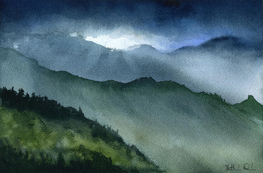 Madeira Mountains Portugal Painting by Dora Hathazi Mendes