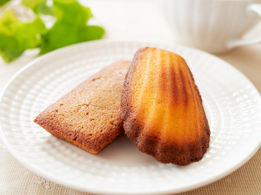 Madeleine and Financier with a cup of tea Photograph by Kaorinne