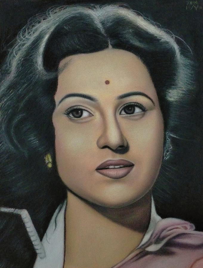 Portrait Pastel - Madhubala by Vishvesh Tadsare