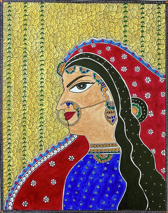 Pattern Painting - Madhubani Bride by Anita Meador