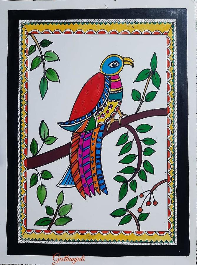 Madhubani Drawing by Geethanjali Krishna - Fine Art America