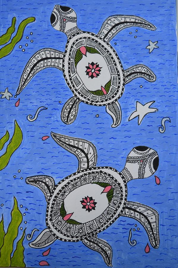 madhubani tortoise painting