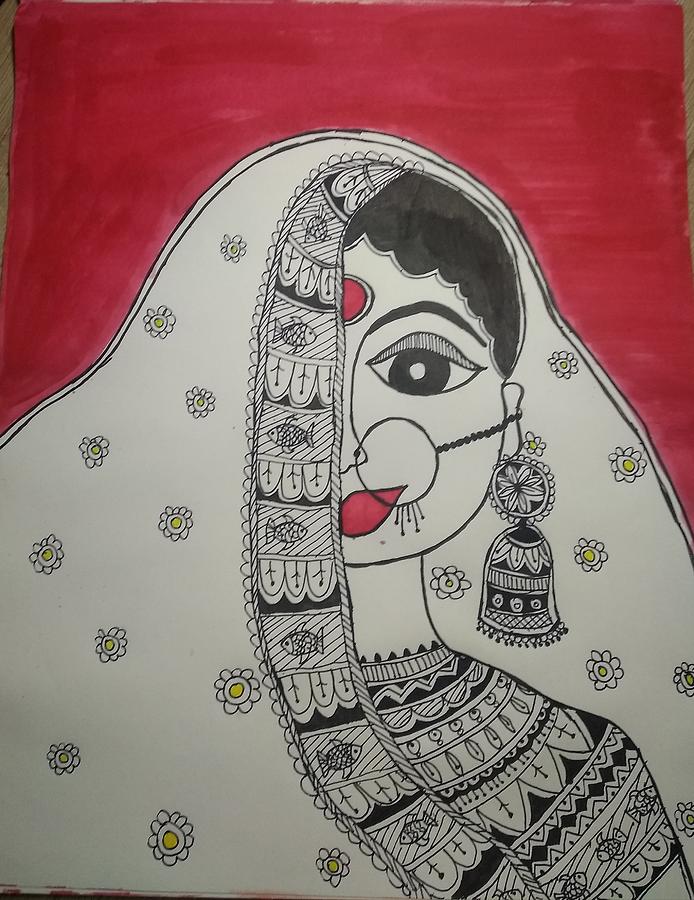 Signed Madhubani Painting on Handmade Paper 'Krishna's Flute' - Smithsonian  Folklife Festival Marketplace
