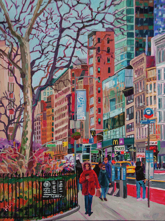 Madison Ave and 23rd Street - NYC Painting by Heather Nagy