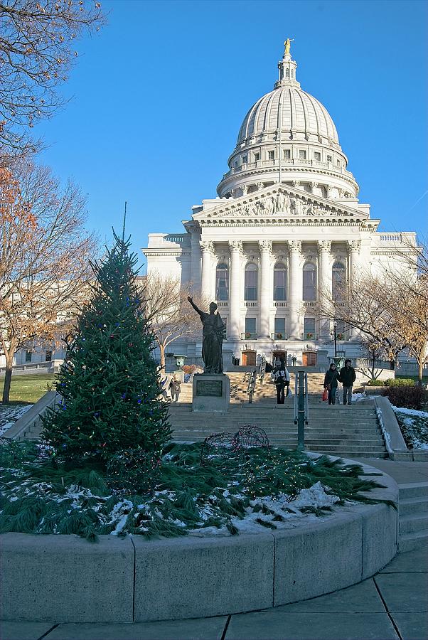 Madison Capitol - Christmas Photograph by Steven Ralser