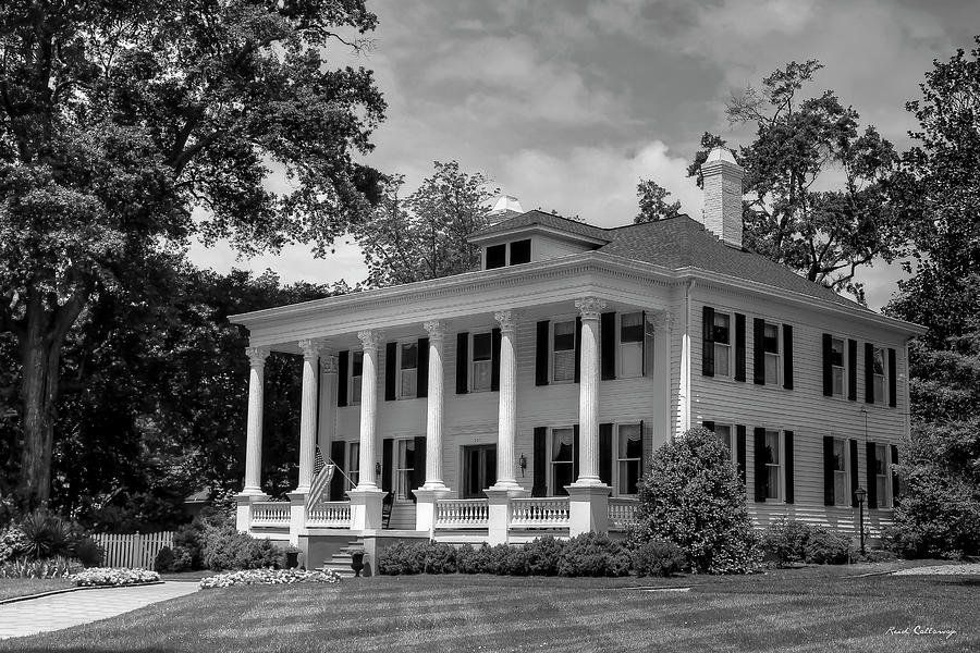 Madison GA Southern Glory B W Antebellum Home Architectural Art Photograph by Reid Callaway