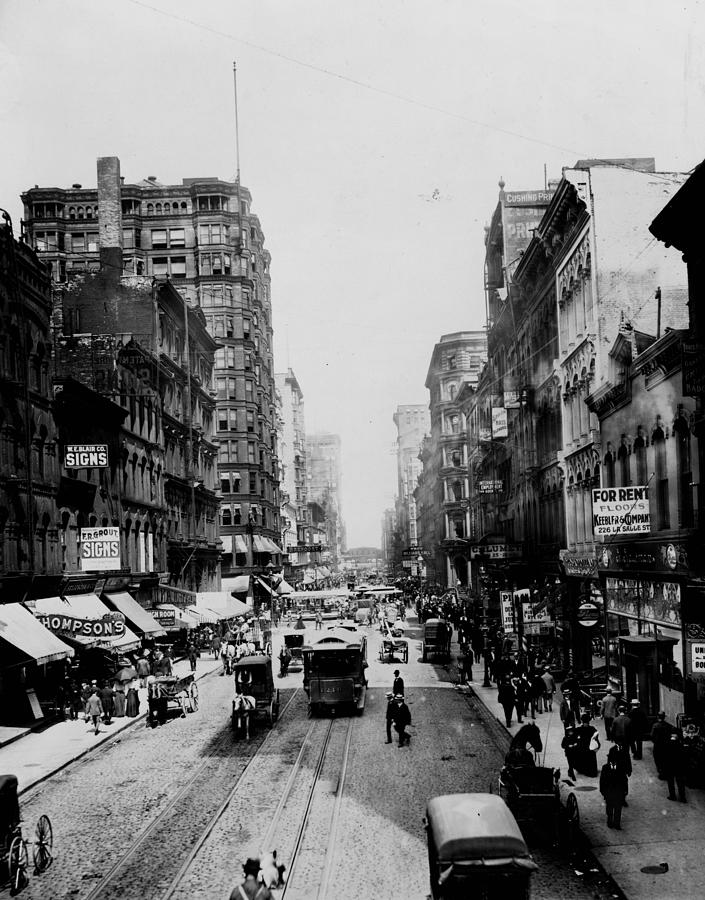 Madison Street, Chicago, Illinois, 1899, 1800's, Street Scene, Black ...