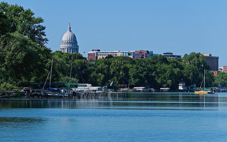 Madison, WI Capitol from Tenney Park Photograph by Steven Ralser