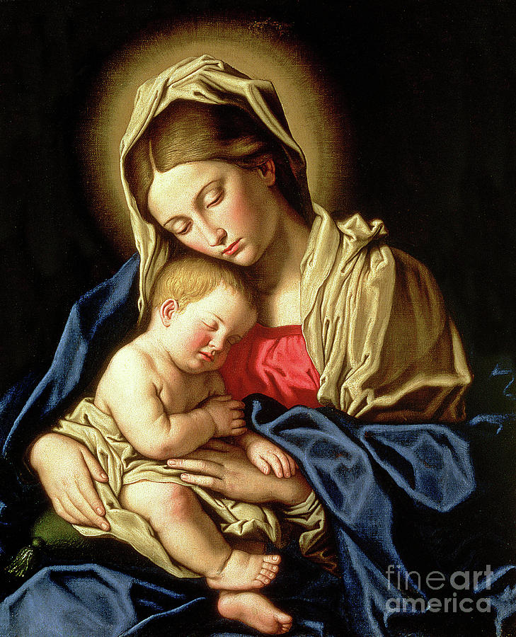 Madonna and Child by Il Sassoferrato Painting by Il Sassoferrato