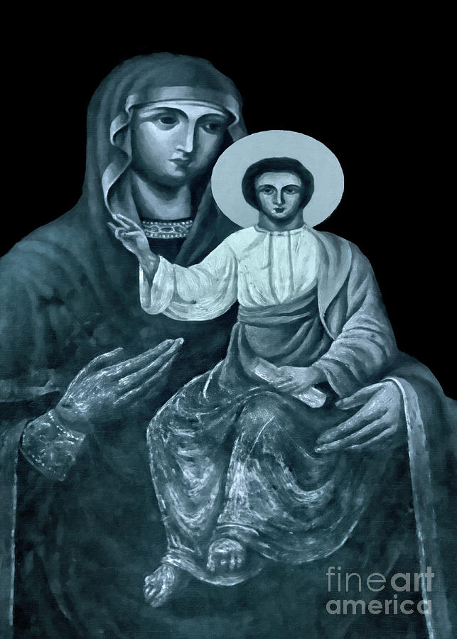 Madonna and Child in Blue Photograph by Munir Alawi