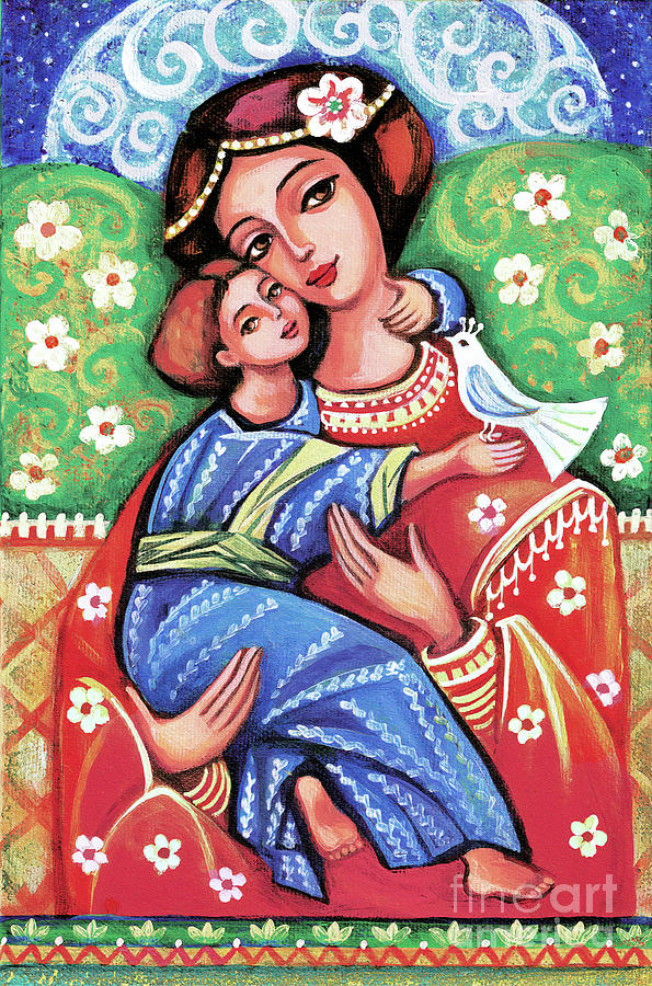 Madonna and Child #1 Painting by Eva Campbell