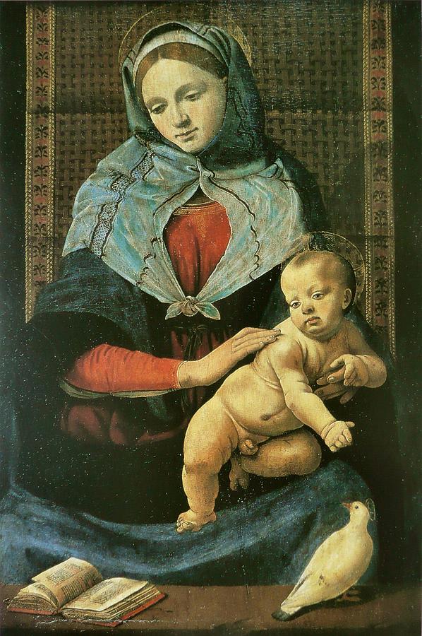 Madonna and Child with a dove Francais Vierge a l'Enfant avec une ...