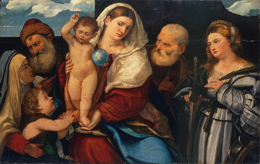 Madonna and Child with Saints Painting by Bonifazio Veronese