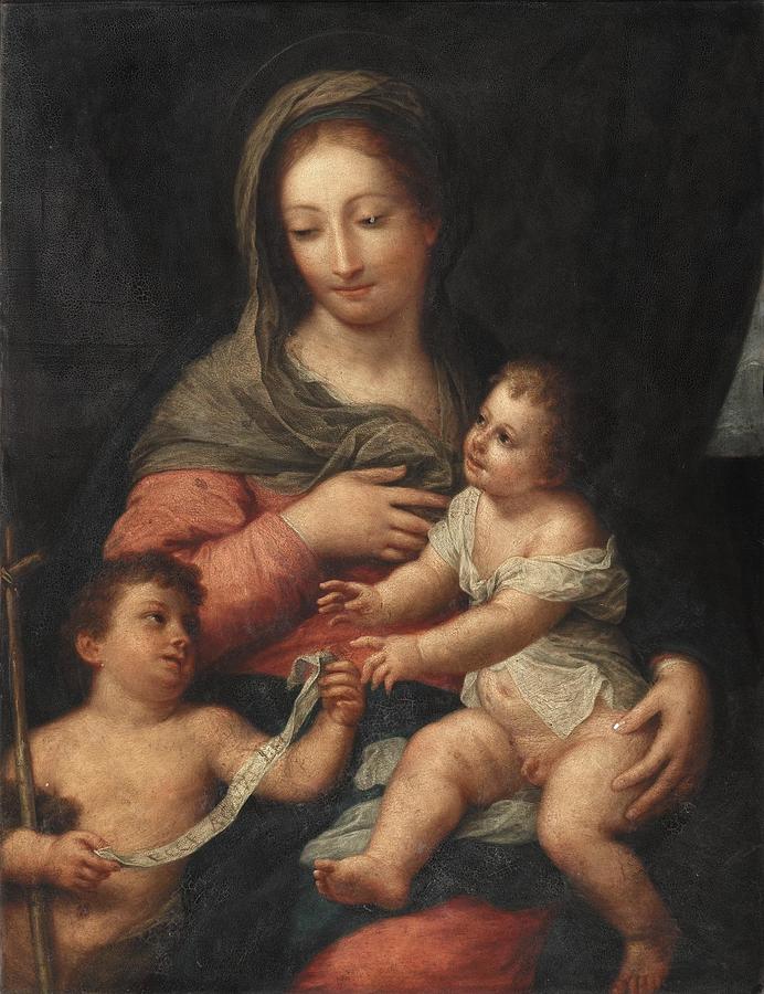 Madonna and Child with the Young Saint John the Baptist Painting by ...