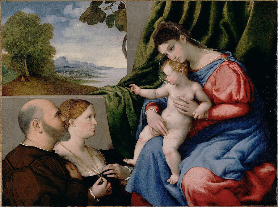 Madonna and Child with Two Donors Photograph by Paul Fearn