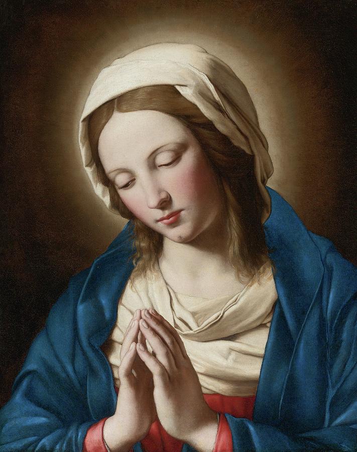 Madonna At Prayer Painting by Giovanni Battista Salvi da Sassoferrato ...