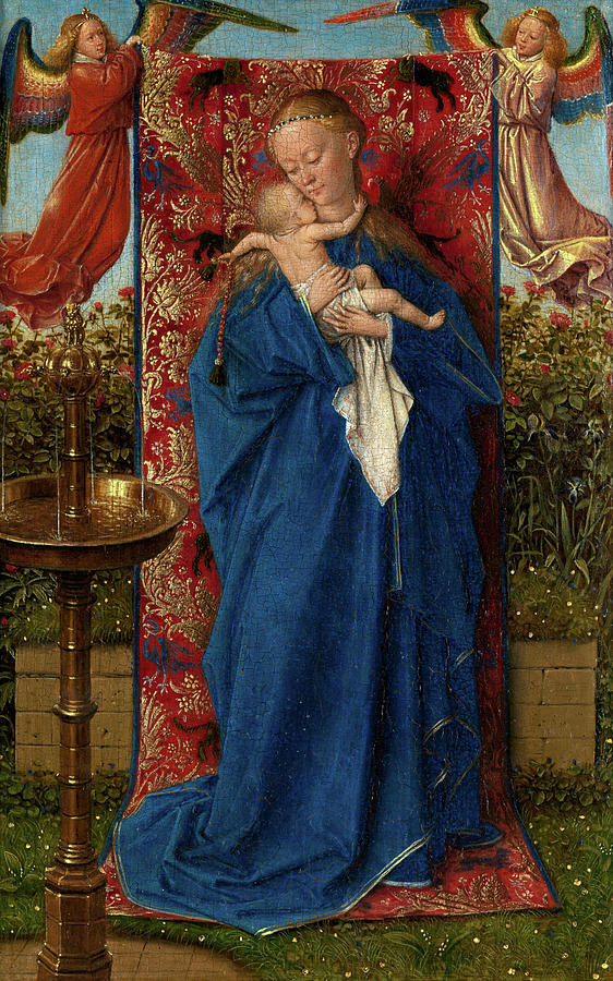 Madonna at the Fountain, 1439 Painting by Jan van Eyck - Fine Art America