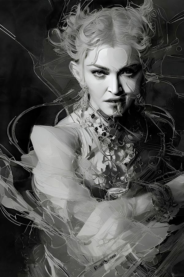 Madonna - Glass Digital Art by Fred Larucci