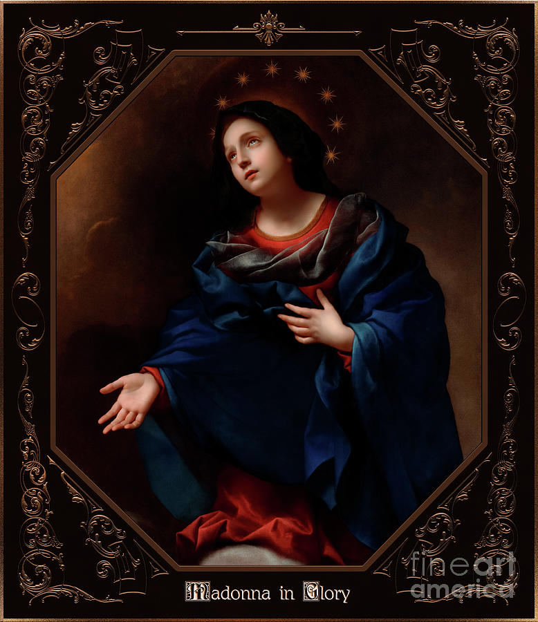 Madonna in Glory by Carlo Dolci Fine Art Xzendor7 Old Masters Reproductions Painting by Rolando Burbon