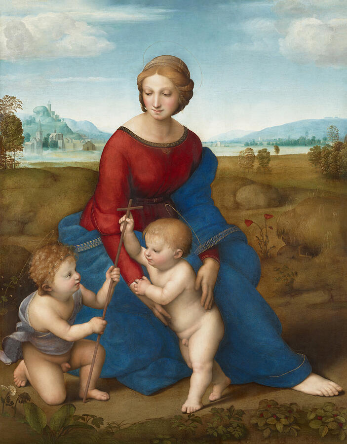 Madonna in the Meadow by Raphael Painting by Mango Art