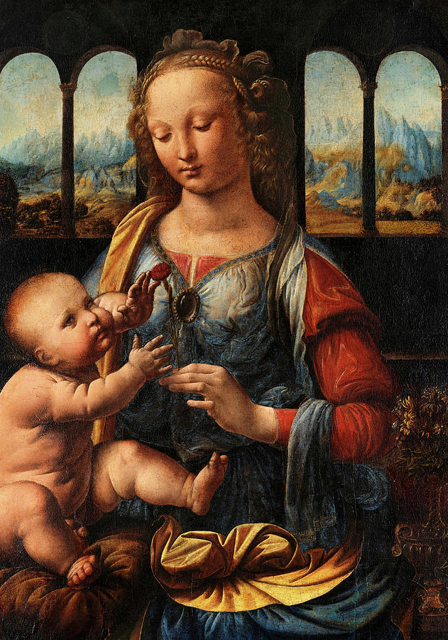 Madonna of the Carnation, 1475 Painting by Leonardo da Vinci - Pixels