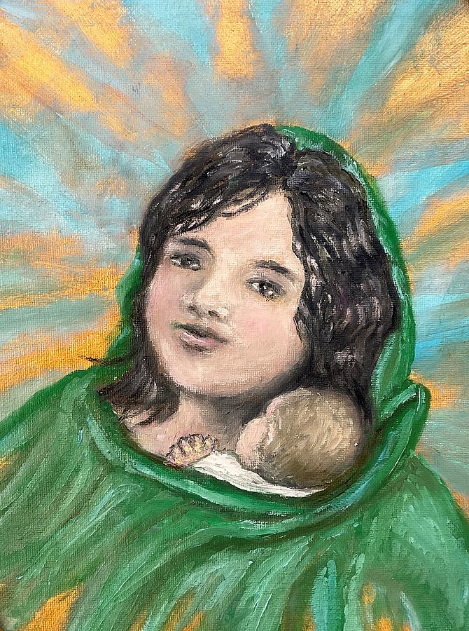 Madonna of the Green Shawl Painting by Kathleen McDermott