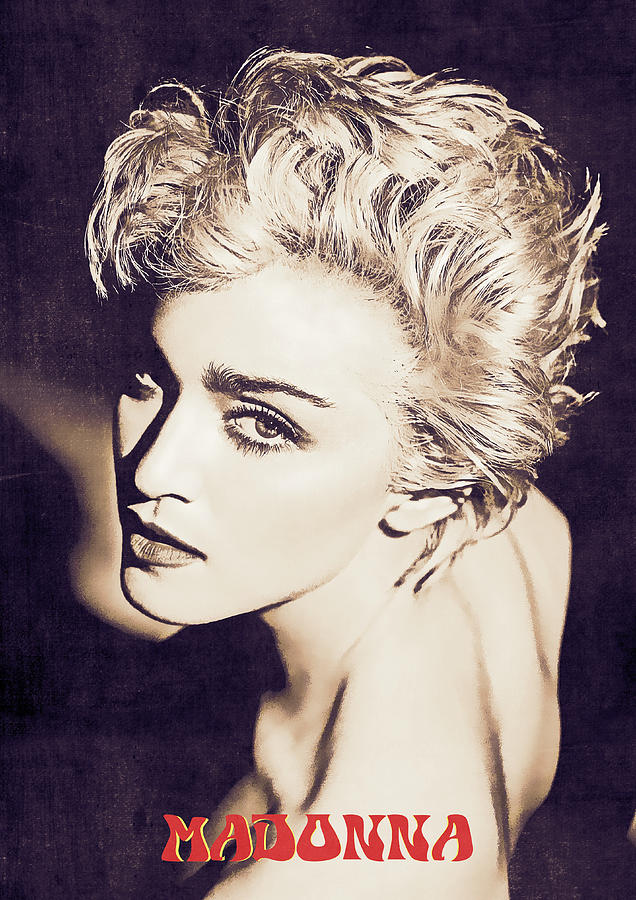 Madonna Retro Portrait. Digital Art by Enea Kelo - Fine Art America