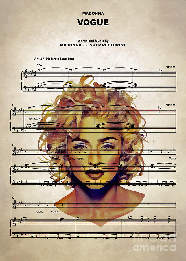 Madonna Digital Art - Madonna - Vogue by Bo Kev