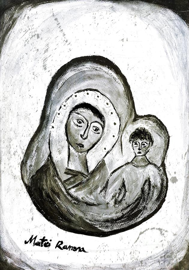 Madonna with Child  Painting by Ramona Matei