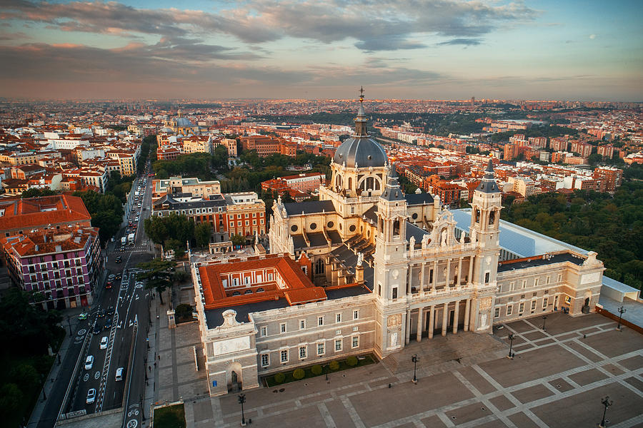 Madrid Almudena Cathedral aerial view Photograph by Songquan Deng