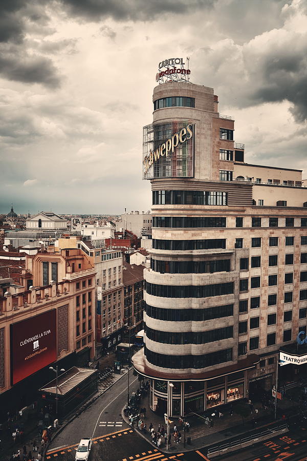 Madrid Gran Via business area Capitol Building Photograph by Songquan Deng