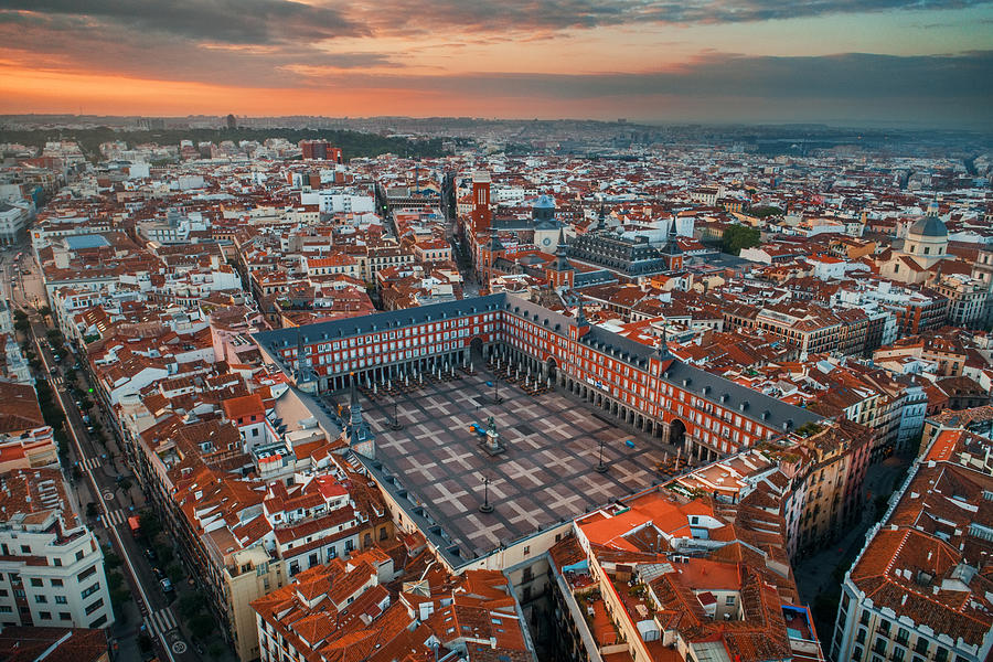 Madrid plaza Mayor aerial view Photograph by Songquan Deng