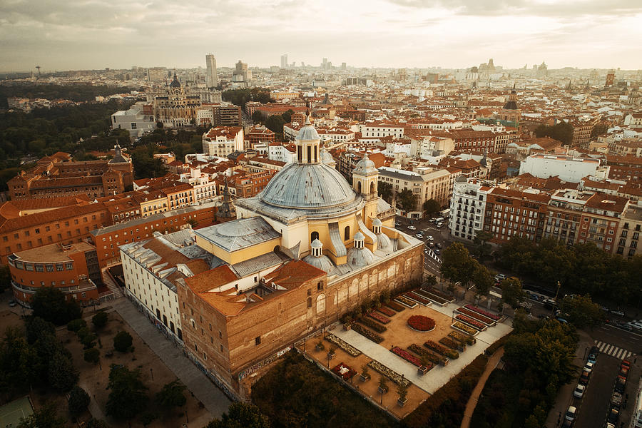 Madrid Royal Basilica of San Francisco el Grande aerial view Photograph by Songquan Deng