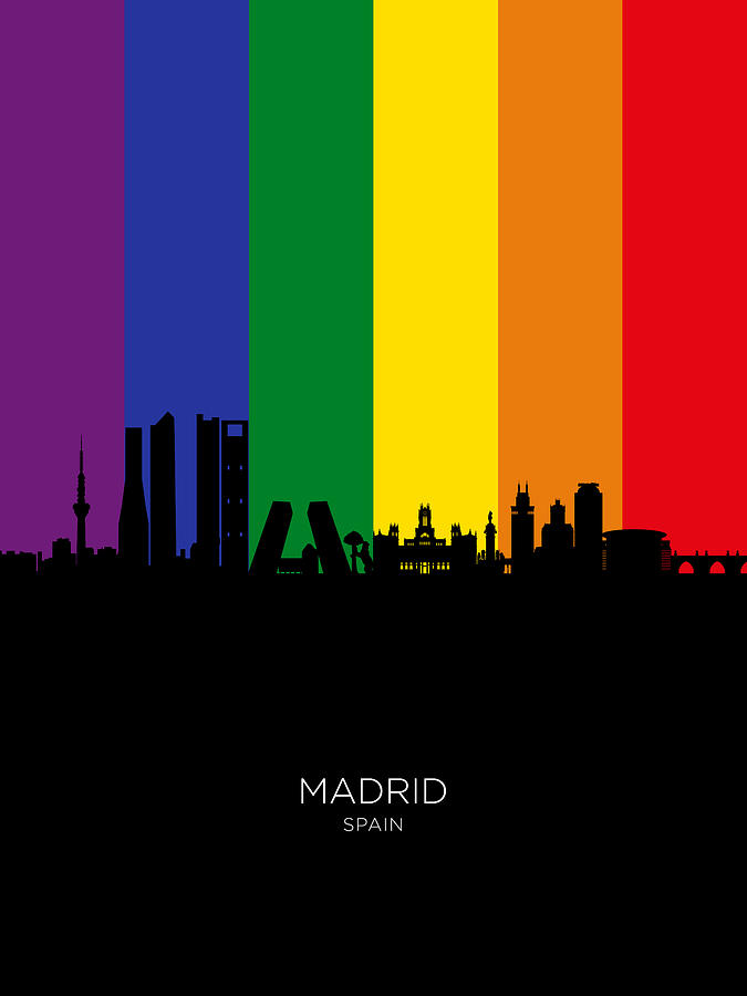 Madrid Spain Skyline #74 Digital Art by Michael Tompsett