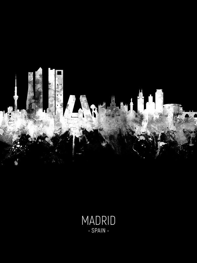 Madrid Spain Skyline #87 Digital Art by Michael Tompsett