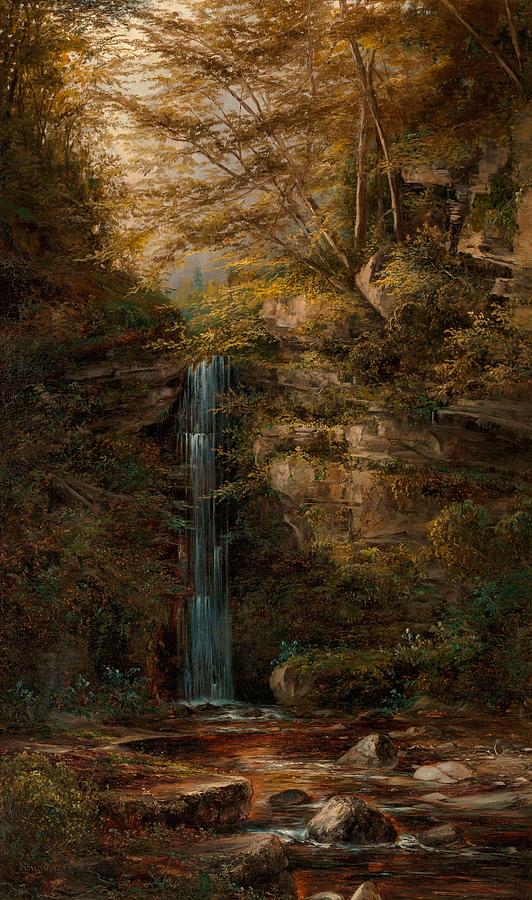 Fall Painting - Madrone Falls of Milliken Creek, Six Rivers National Forest, California by Norton Bush