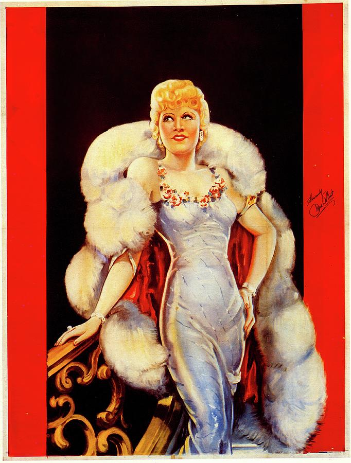 Mae West publicity poster 1930s painting Painting by Movie World Posters