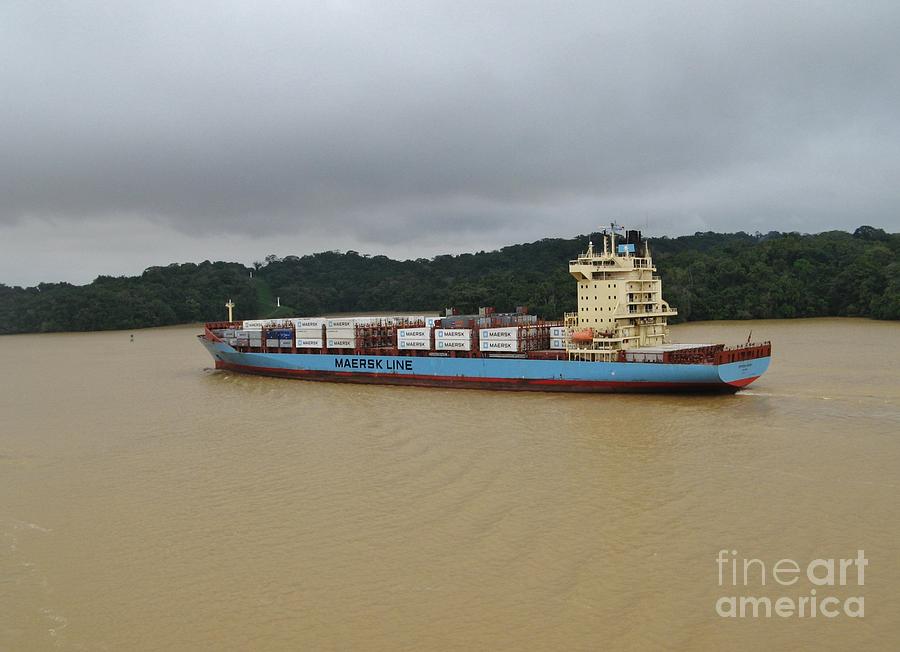 Maersk Line - Panama Canal Photograph by World Reflections By Sharon