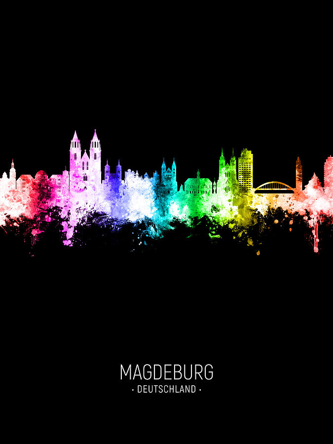 Magdeburg Germany Skyline #64 Digital Art by Michael Tompsett