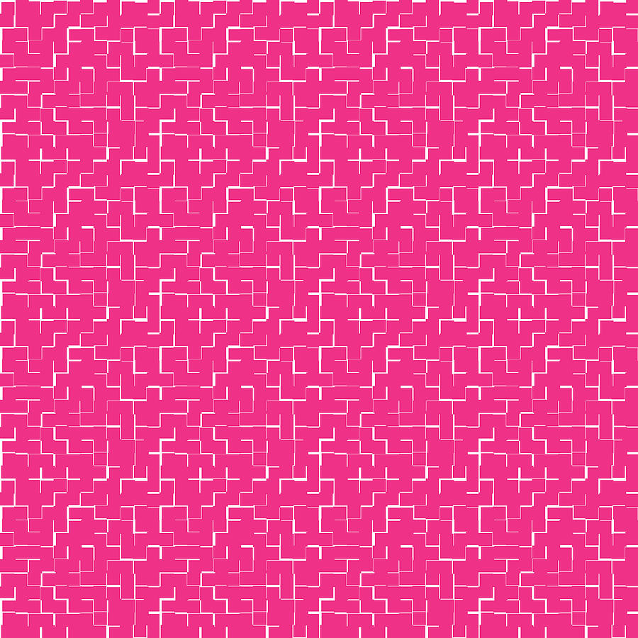 Magenta Abstract Geometric Tile Pattern Painting by Nikita Coulombe