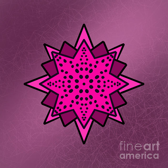 Magenta and Hot Pink Mandala  Digital Art by Barefoot Bodeez Art