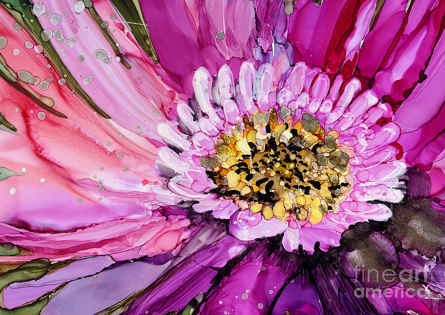 Magenta Bloom Painting by Julie Tibus Magenta Bloom Painting by Julie Tibus