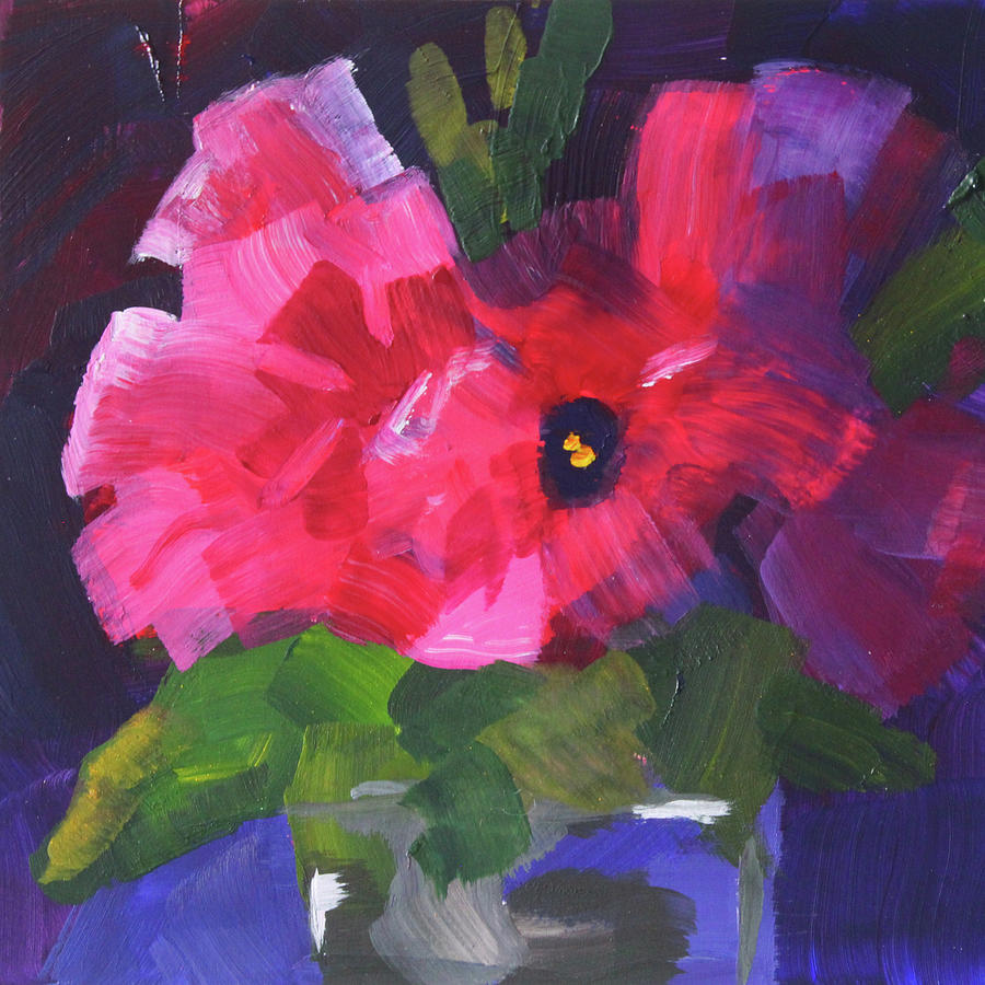 Magenta Blooms Painting by Nancy Merkle