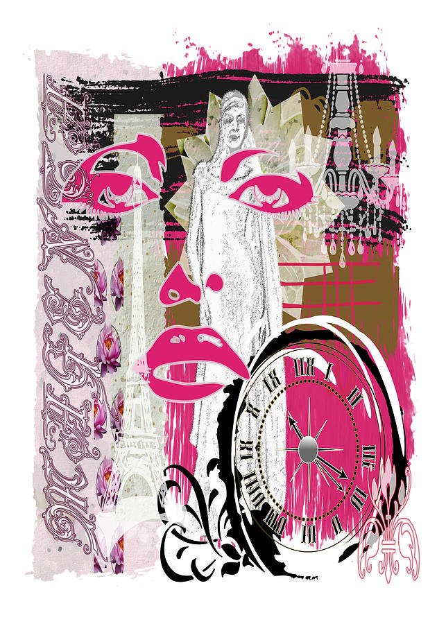 Magenta Collage Color of the Year 2023 Digital Art by Delynn Addams