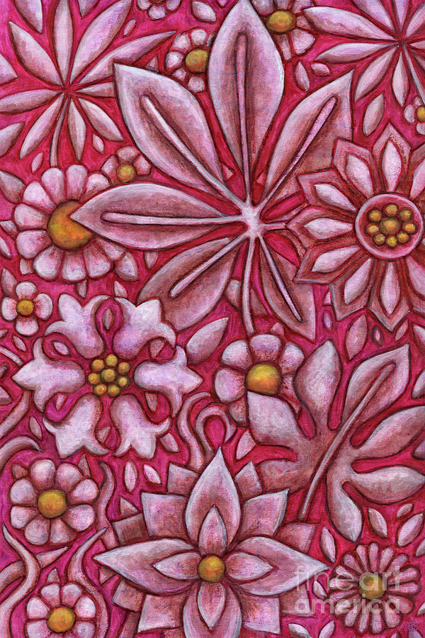 Magenta Florascape  Painting by Amy E Fraser