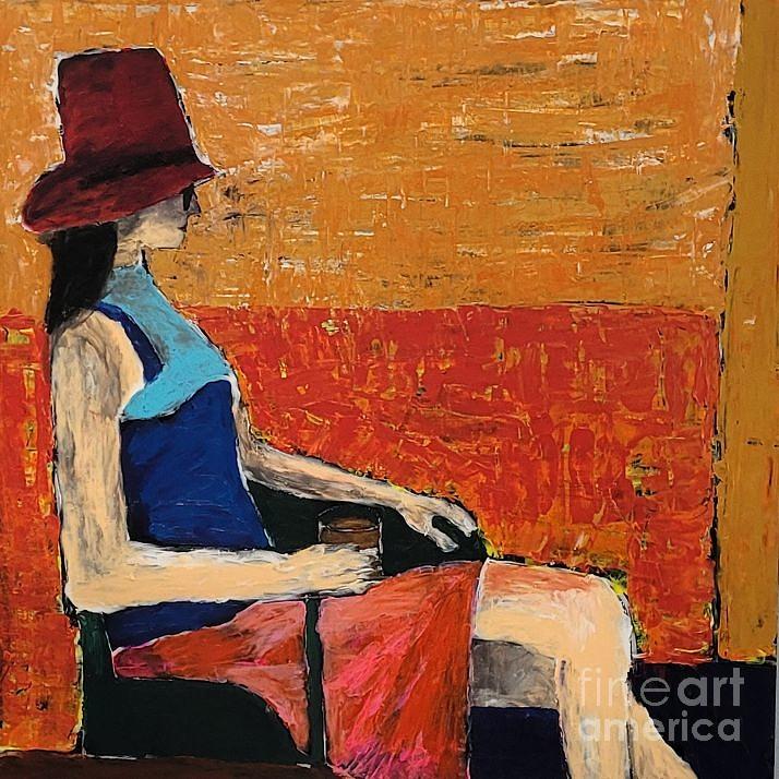 Magenta Hat, at Waldos Painting by Mark SanSouci