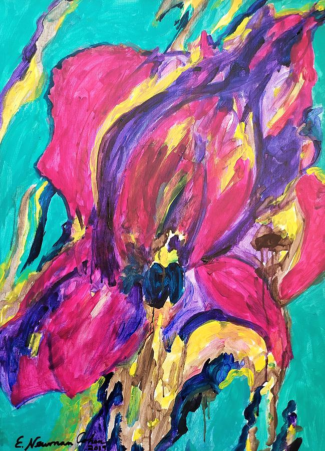 Magenta Iris Painting by Esther Newman-Cohen
