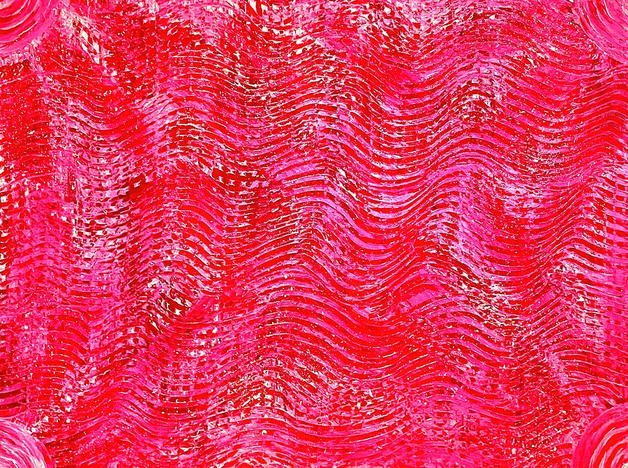 Abstract Painting - Magenta Love Waves by Jennifer Wallens